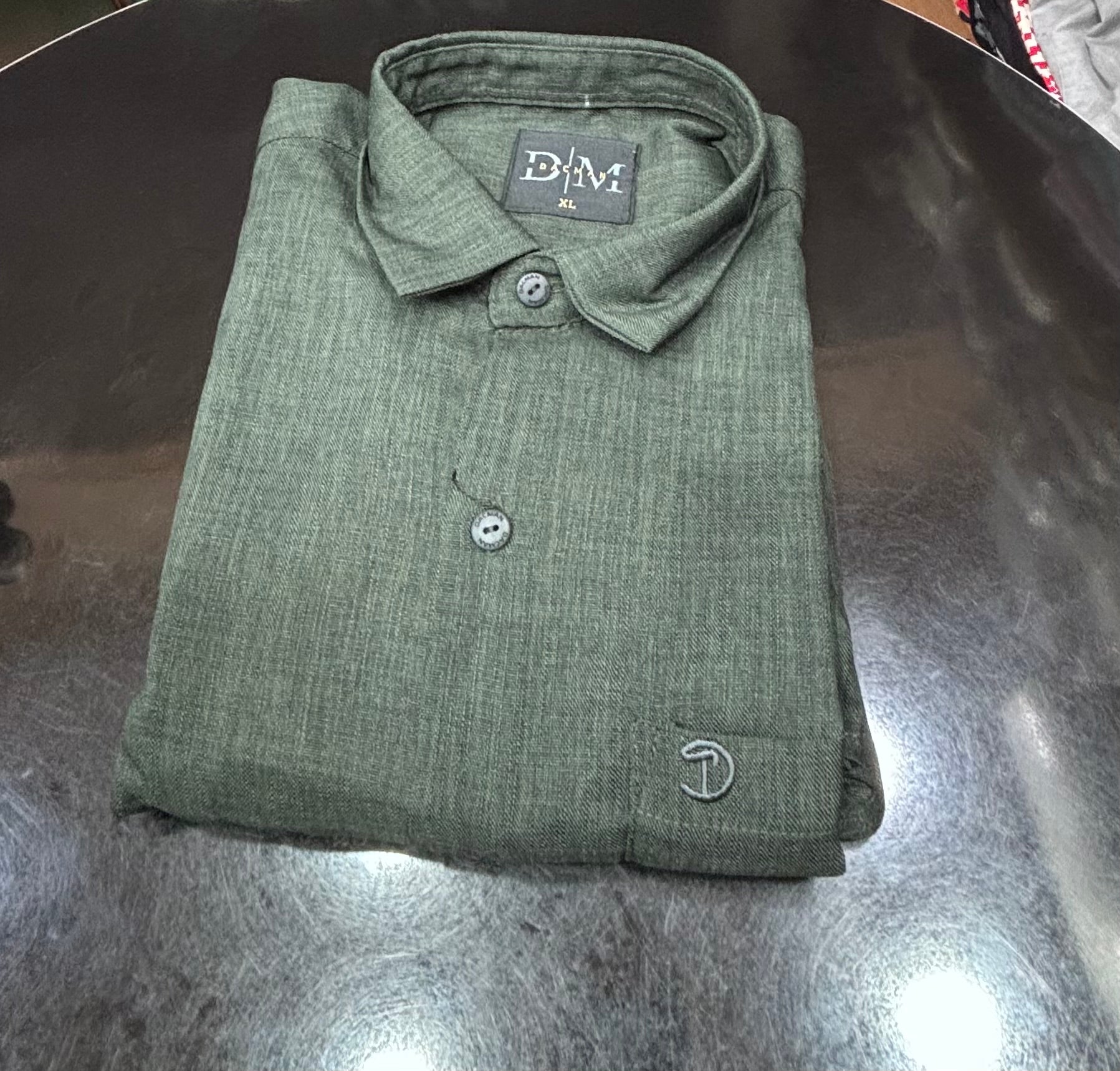 Dark Green Linen Shirt