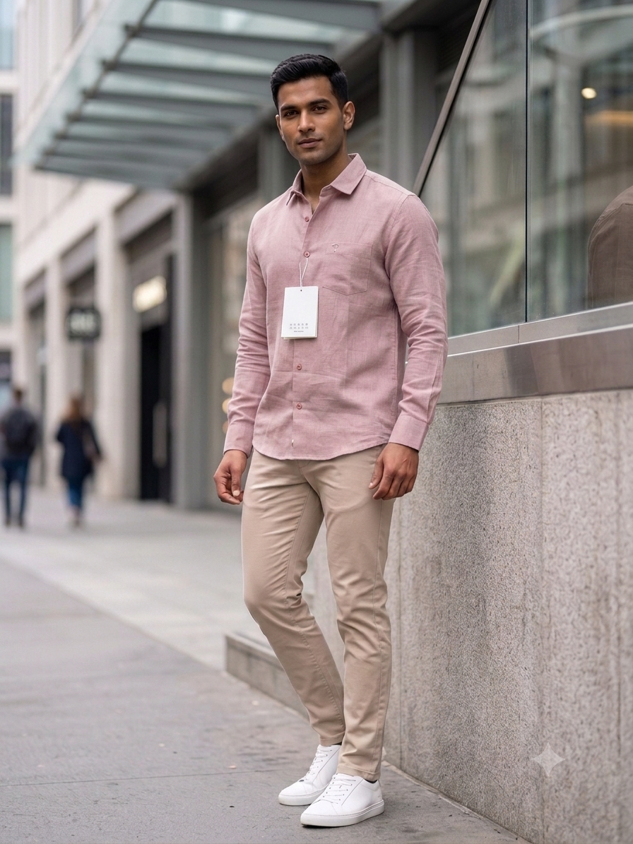 Peach Linen Shirt