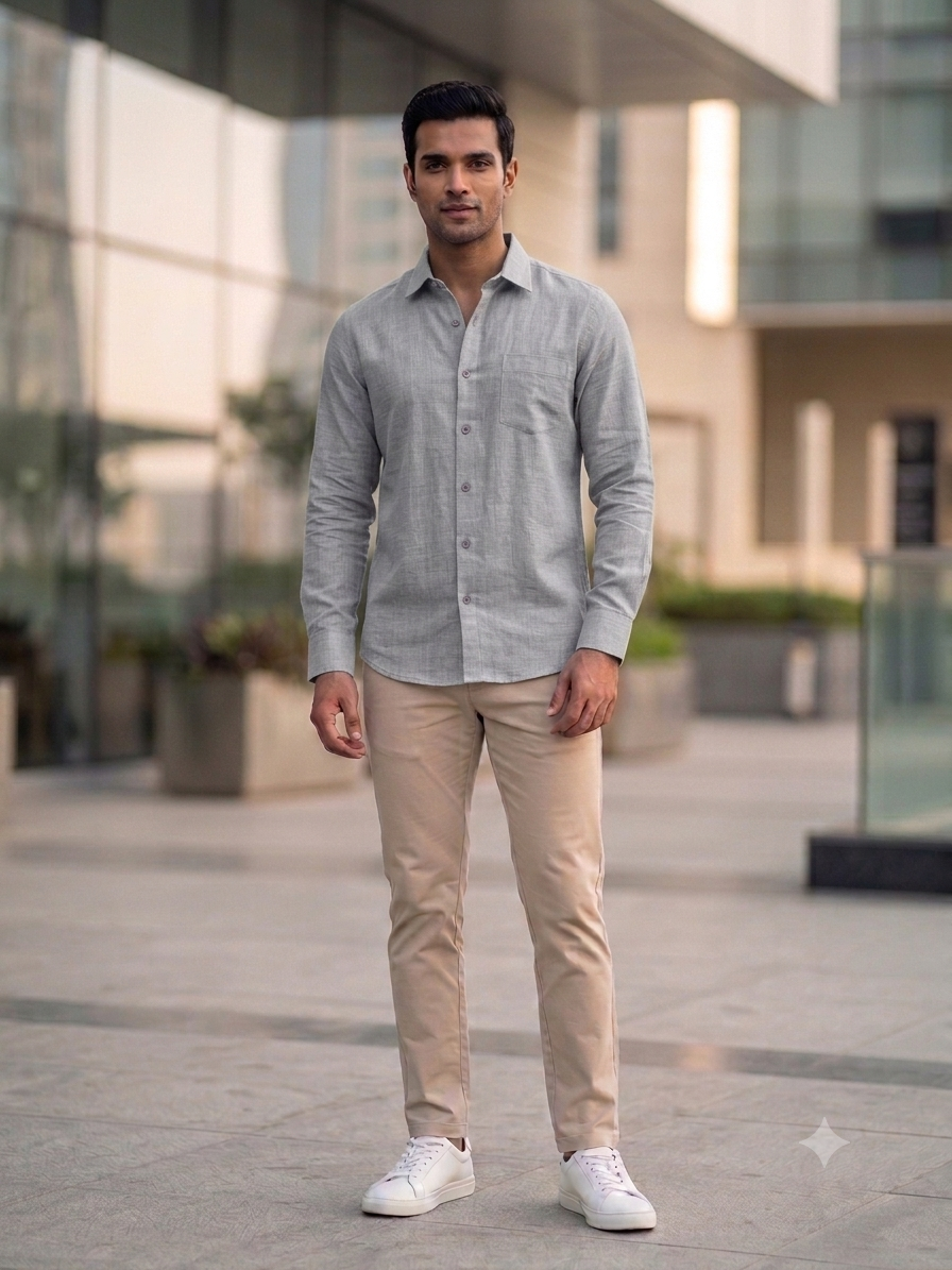 Blueish Grey Linen Shirt